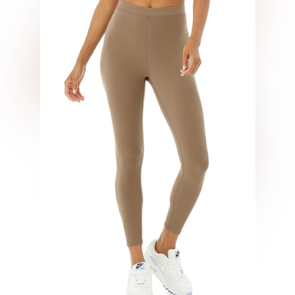 Ribbed High-Waist 7/8 Blissful Legging in Gravel XS